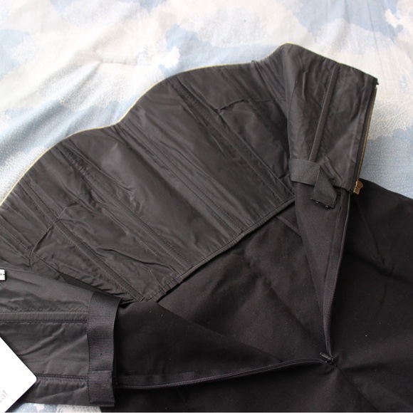 LAST CHANCE Yves Saint Laurent Black Strapless Dress w Metallic Gold Trim - Picture 5 of 10